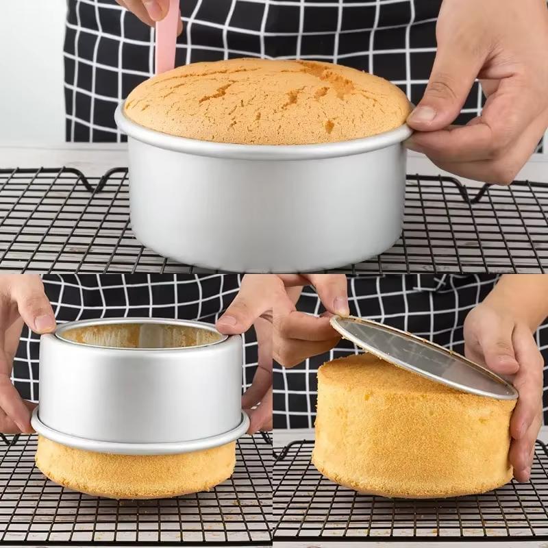 2/4/6/8/10Inchround Aluminum Cake Pan - Non Stick Cheesecake Mold For Bread, Pudding & Desserts | Home Baking Tools
