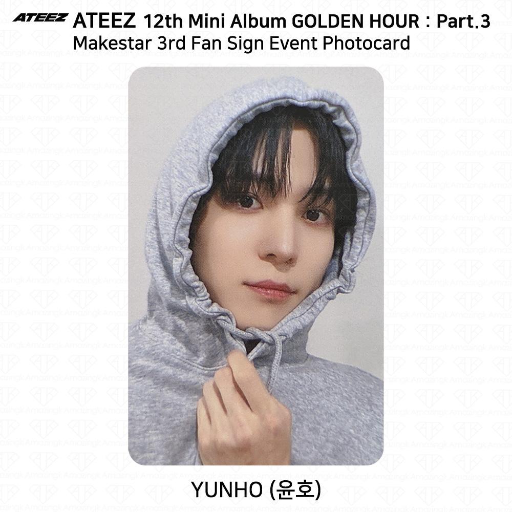 

ATEEZ 12-й мини-альбом Golden Hour Part.3 MakeStar 3-е фан-мероприятие с автографами фотокарточка Yunho