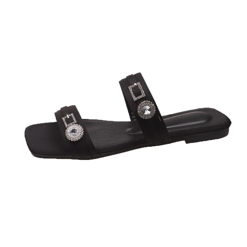 

Модные женские джинсовые шлепанцы на плоской подошве больших размеров летняя обувь повседневные сандалии модные шлепанцы с открытым носком женские пляжные шлепанцы сандалии женские 43 чёрный