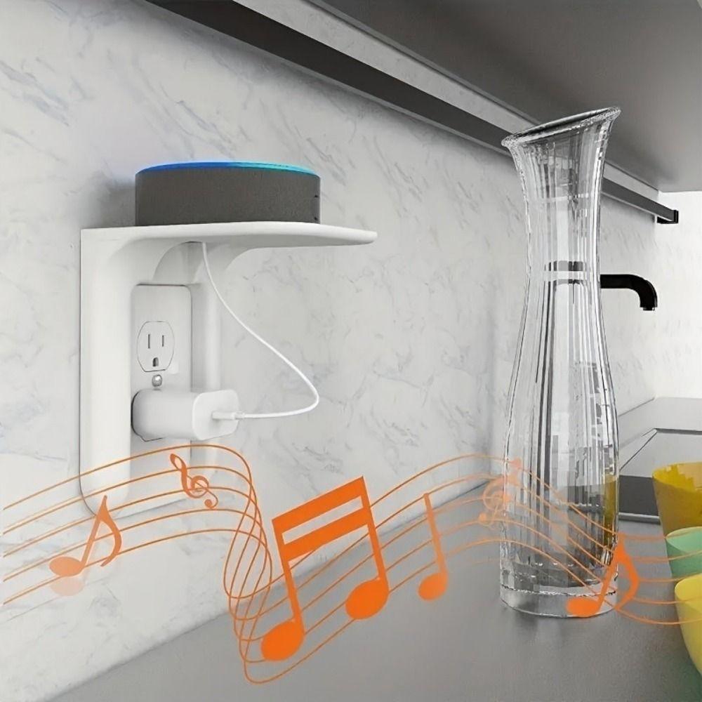 2PCS No Drilling Switch Storage Rack Plastic USB Rack Convenient Wall Outlet Shelf  Living Room