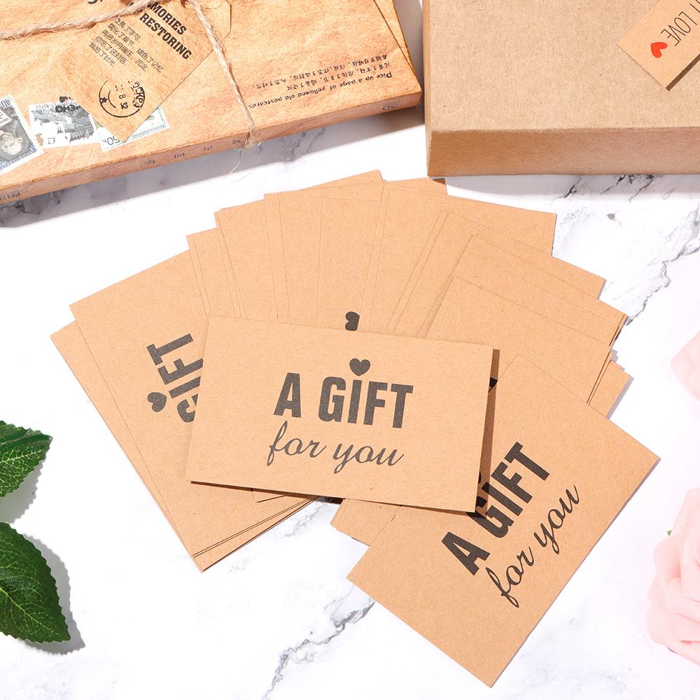 Online Retail Handmade Appreciation Labels "Gift For You" Cardstock Kraft Paper Greeting Cards