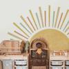 Half Sun Wallpaper Decal Sunshine Vinyl Wall Stickers Boho Nursery Baby Room Wall Stickers Self-Adhesive Bedroom Home Decor