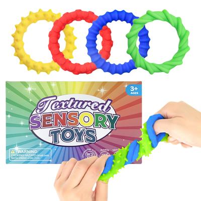 4 Pack Stretchy Fidget Bracelet Anxiety Relief Texture Calming Autism Sensory Toys Sensory Bracelet for Kids and Adults
