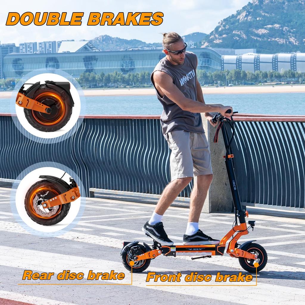 RCB D7 PRO 48V 27Ah 500W Adult E Scooter,10" Vacuum Tyres, APP Control