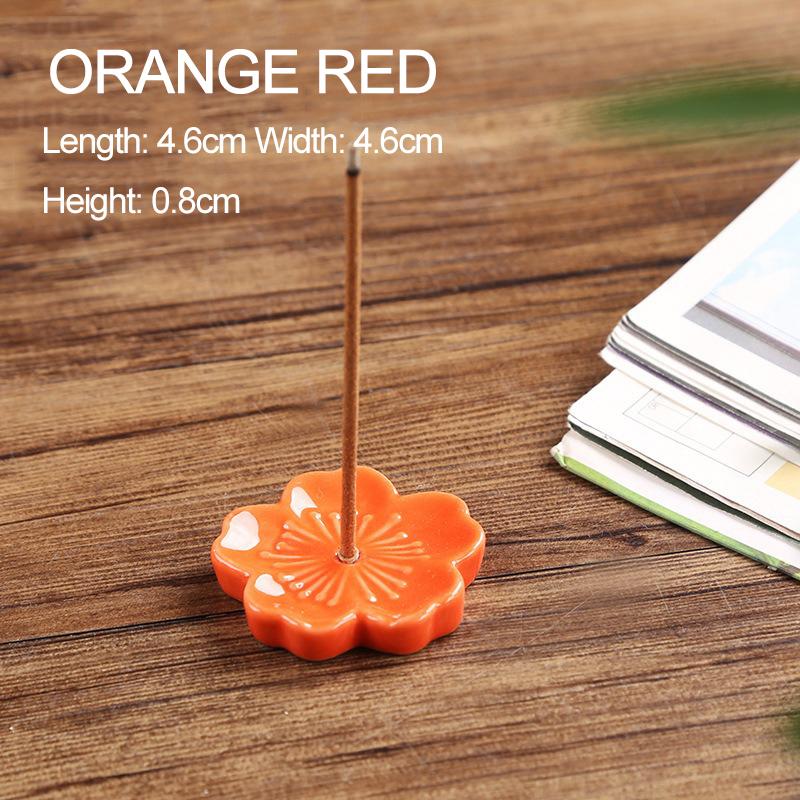 Ceramic Cherry Blossom Incense holder wax melt Burner sahumerios holder Aromatherapy Office Teahouse Living Room Ornament XX007