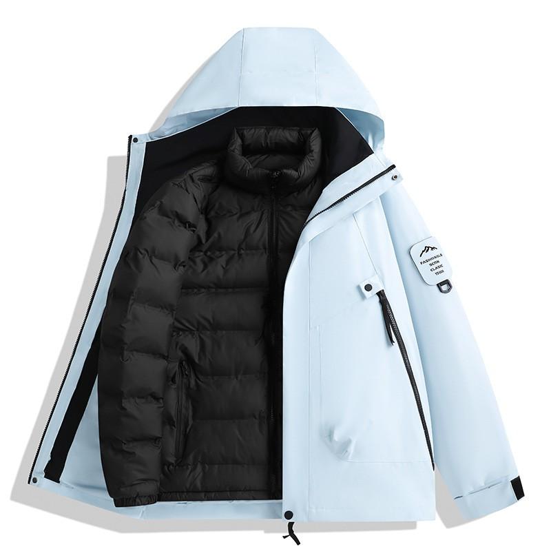3-in-1 Detachable Windproof Waterproof Hiking Jacket Men Women Outdoor Camping Trekking Fall Winter