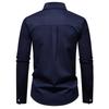 Autumn Men's Fake Tie Long Sleeve Shirt Men New Fashion Special Design Solid Shirts Male Versatile Casual Social Wedding Party