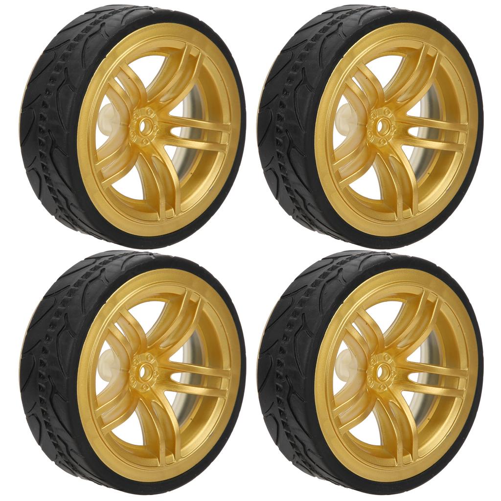 1Celsius10 Racing RC Car Wheel Plastic Wheel Hub with Grooved Rubber RC Car Spare Accessory