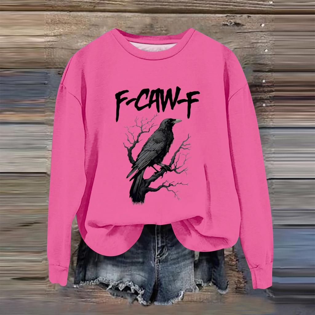 Women's Fashion Casual Long Sleeve Loose Printed Sweatshirt