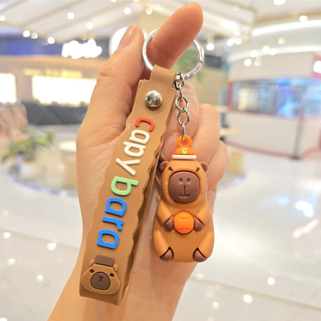 Breloc Păpușă Seria Capibara, Breloc Creativ din Silicon Cobai de Apă, Pandantiv de Cuplu pentru Geantă