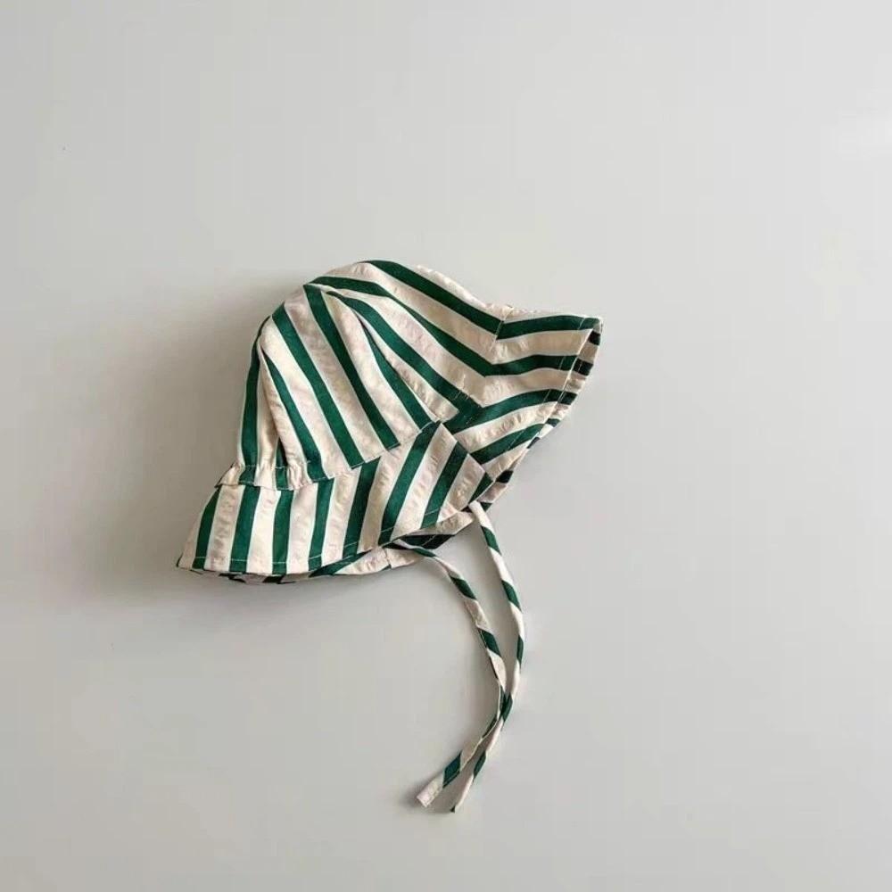 

Striped Pattern Double Sided Baby Bucket Hat Breathable Panama Bonnet Travel Style B
