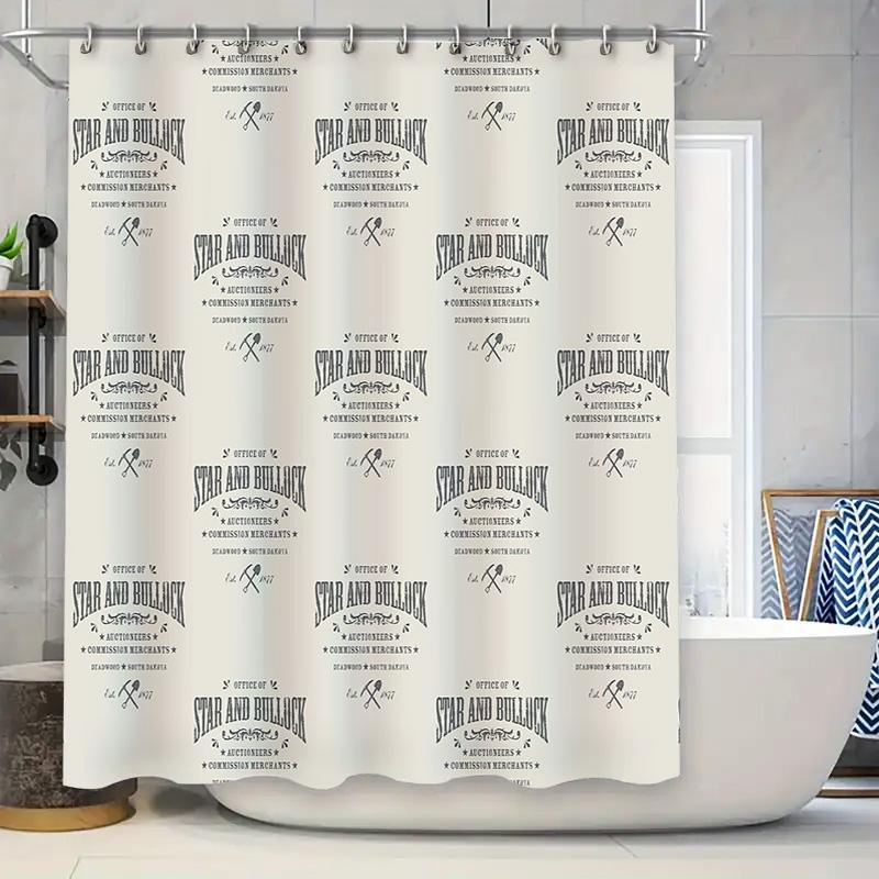

Vintage Ocean Wave Shower Curtain Set Waterproof Bathroom Decor Nautical Beach Sea Theme Fabric Curtains With Hooks W60H190(CM)-1 Pcs