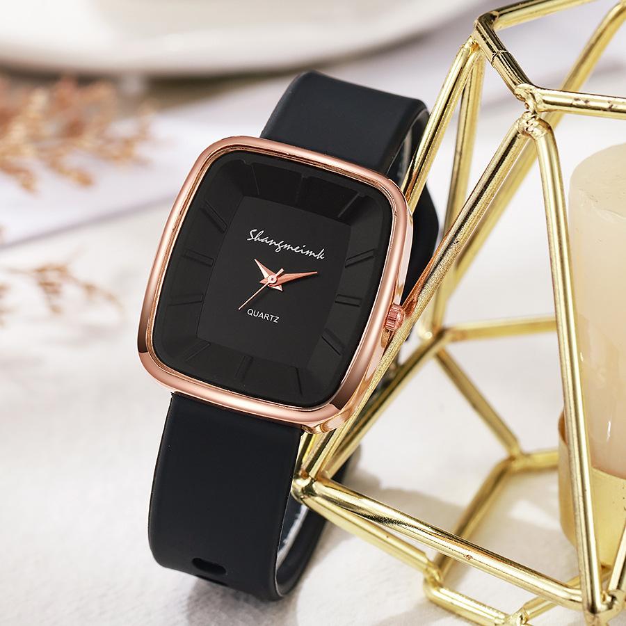 Simple Watch Square Scale Quartz Watch Neutral Middle And High School Student Watch Fashion Trendy Silicone Watch