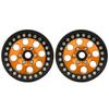 2Pcs 1.9 in RC Car Adhesivefree Aluminium Alloy Wheel Hub 8 Round Hole Accessory(black gold )