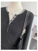 Stylish Contrast Color Faux Two-Piece Long-Sleeve Top for Women