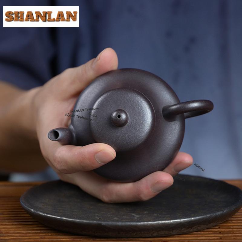 HOYIHM 150ml Retro Yixing Purple Clay Teapots Handmade Junde Pot Raw Ore Stone Red Mud Kettle Zisha Tea Set Cafes Collection