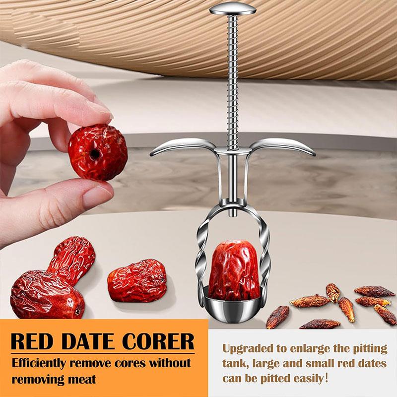 Fruit Corer Red Date Corer Easy To Use and Clean Suitable for Large and Small Red Dates Hawthorn Cherry Pitting Kitchen Gadgets