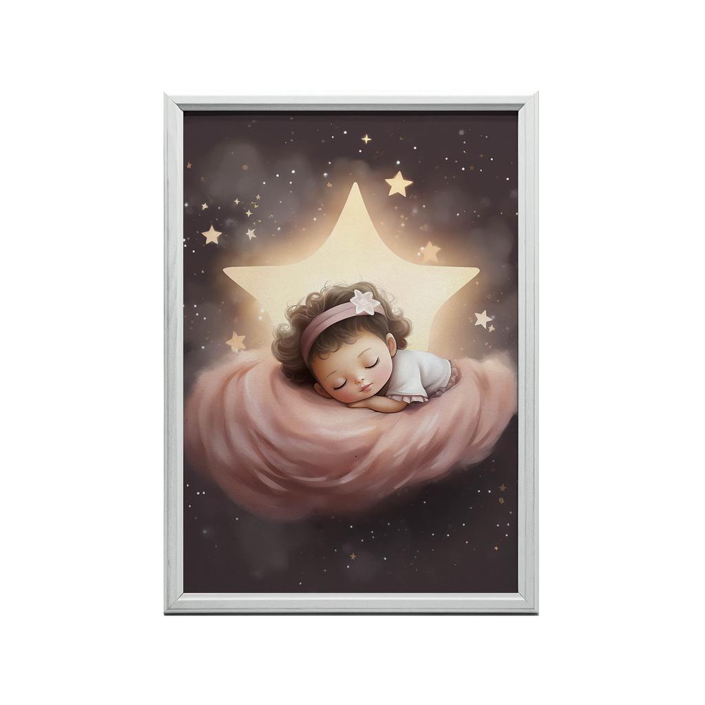 Plakat Senna Kraina Marzeń Z Małą Księżniczką Plakat Senna Kraina Marzeń Z Małą Księżniczką, 30X40 Cm, Rama Drewniana Ciemny Brąz, Papier Matowy 230 G