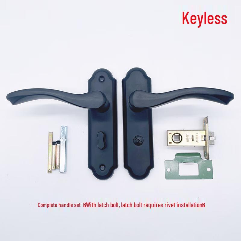 Lai Yu Black Stainless Steel Bathroom Door Lock