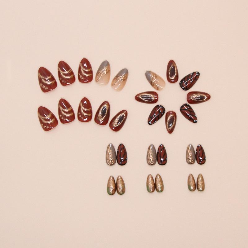Fake Nail Wearing Nail Fake Nail Butterfly Irregular Detachable Nail Patch Simple Nail Patch 30 Pieces