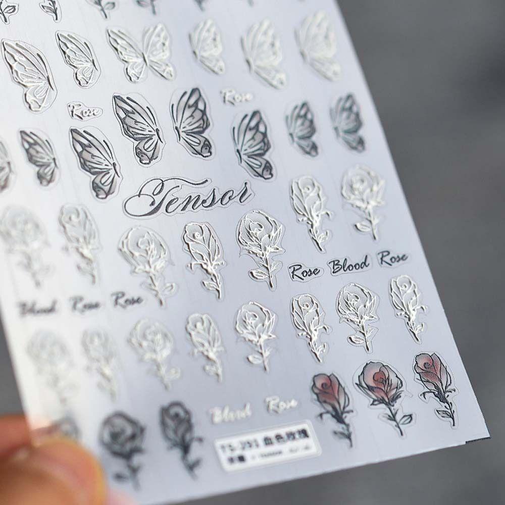 

Butterfly Chinese Nail Stickers Flowers Nail Stickers Nail Art Decorations Rose Nail Decals
