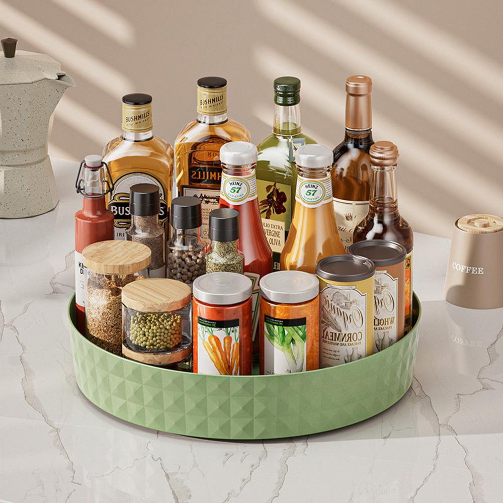 1PC Seasoning Rotating Storage Rack - Multi-Functional Kitchen Storage Shelf - Dish Tray For Storing Seasonings