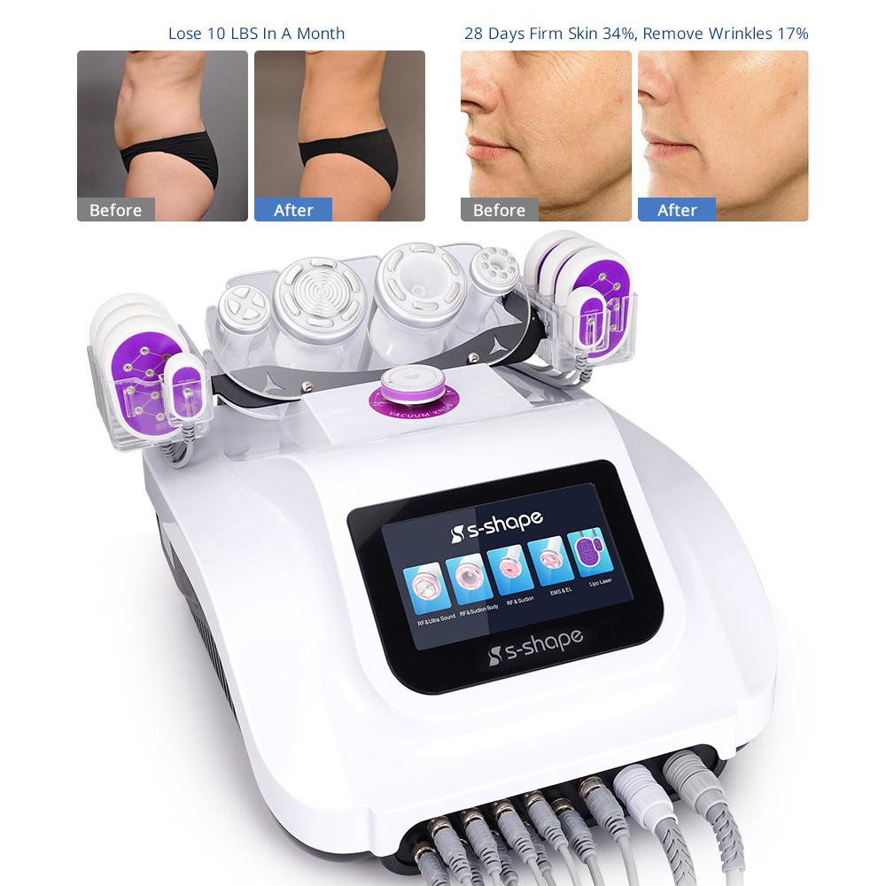 Ultrasound RF EMS Electroporation Vacuum Body Face Care LED Laser Slimming Machine