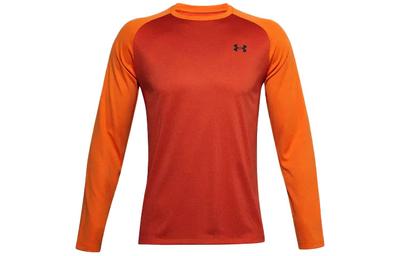 Straight Fit Long Sleeved T Shirt Men's Deep Orange 1356851-830