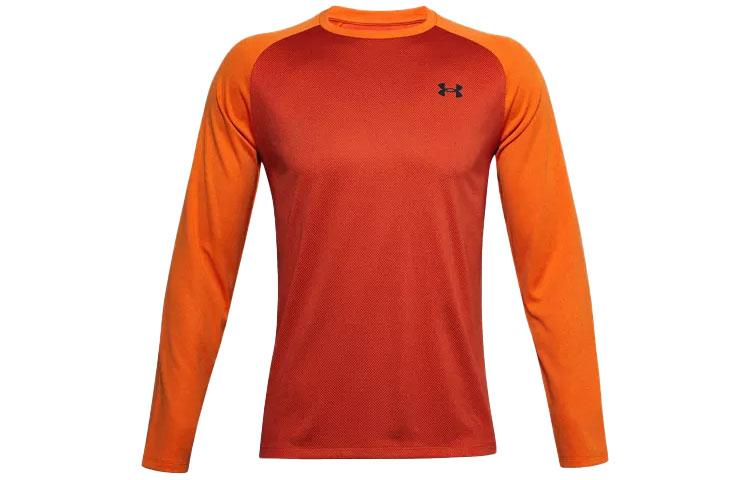 Under Armour Straight Fit Long Sleeved T Shirt Men s Deep Orange 1356851-830 XXL