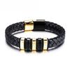 Men’s Tribal Style Stainless-Steel Leather Bracelet – Fashion Magnetic Clasp Titanium Steel Wristband
