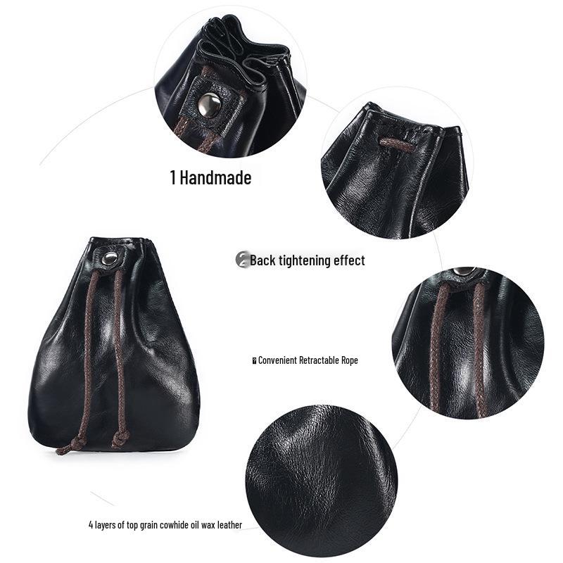 Vintage Handmade Genuine Leather Jewelry & Coin Purse