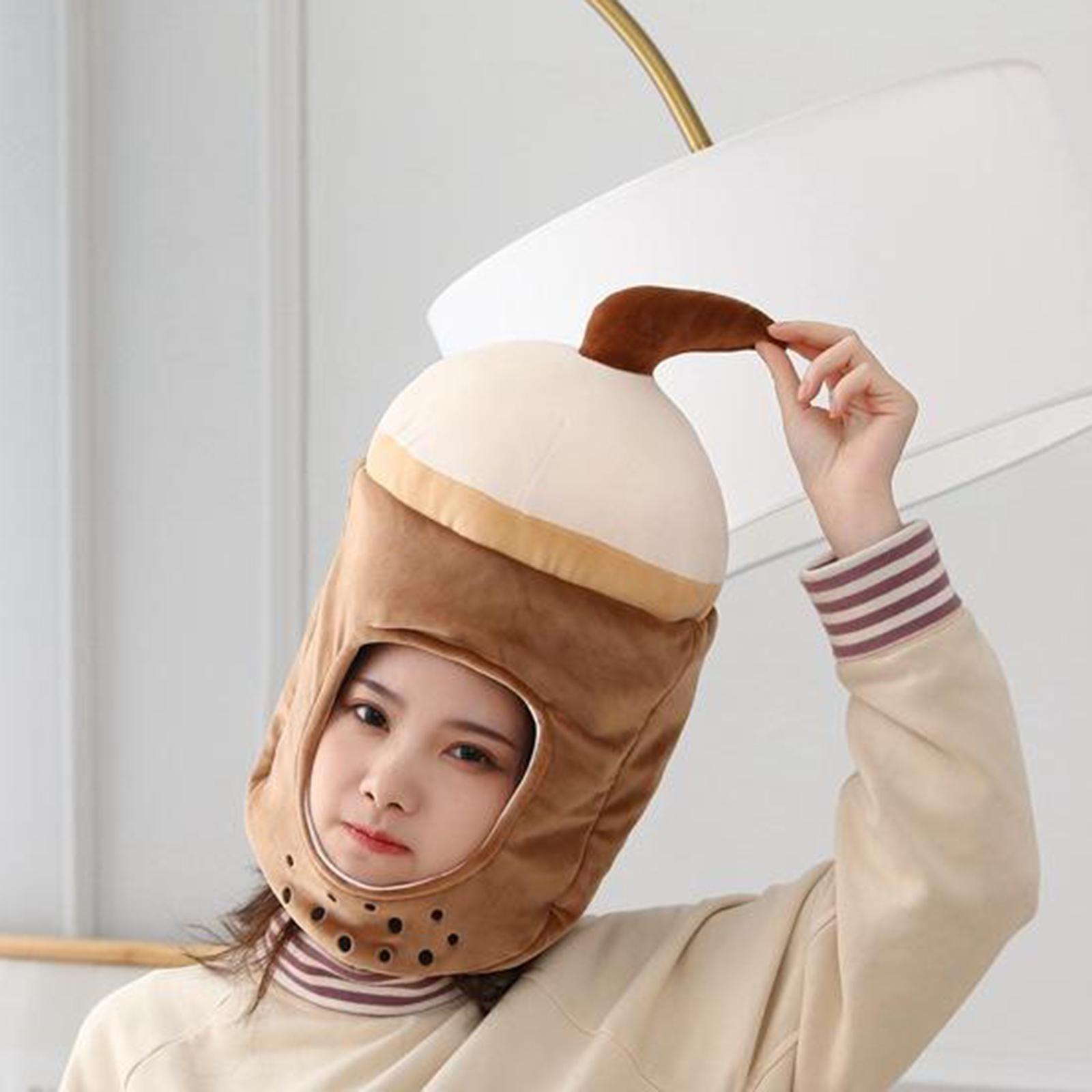 

Funny Toast Earflap hat hooded Cartoon Bread Headdress Photo Props