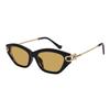 New cat eye sunglasses women's high-end European and American style fashion glasses metal beads glasses legs sunglasses