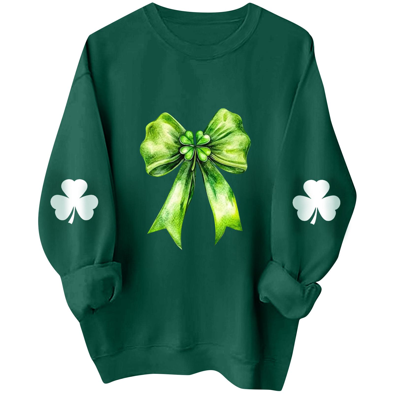 

Женские толстовки с длинным рукавом и круглым вырезом, большие размеры, забавные St. Пуловер «Ирландские рубашки Патрика» XXL