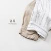Camicia a righe verticali con colletto alla coreana a maniche lunghe per bambini Unisex Ragazzi Ragazze Casual Top per Bambini