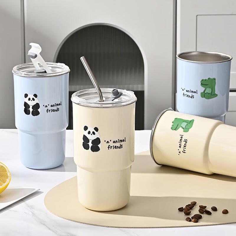 

Pabei 600ml 304 Stainless Steel Portable Coffee Tumbler with Straw