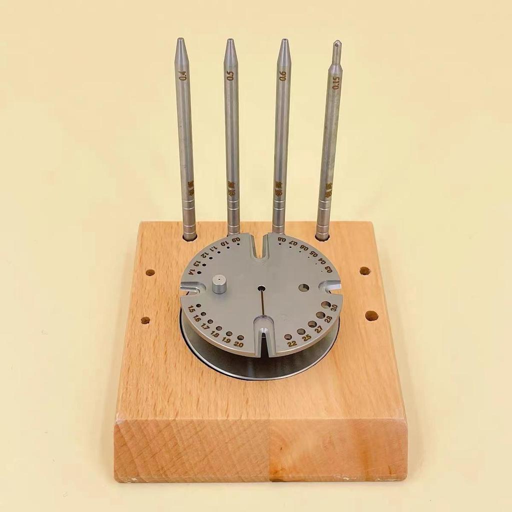 360° Watch Repair Tool: Balance Wheel & Shaft Disassembly/Assembly with Wooden Base