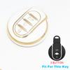 Gold Edge TPU Keylsss For Mini Cooper S One Countryman Clubman F54 F55 F56 F57 F60 Car Key Shell Fob Cover Case Chain Ring