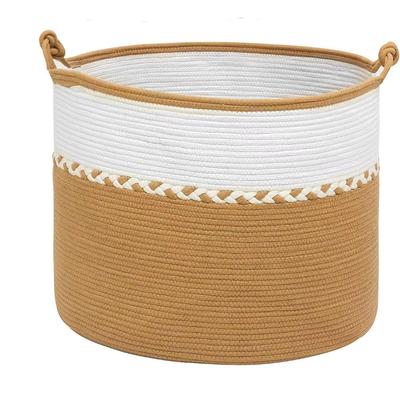 Velký tkaný koš z bavlněného lana, koš na prádlo, úložný koš na hračky, úložný koš, domácí dětský úložný koš, koš na deku