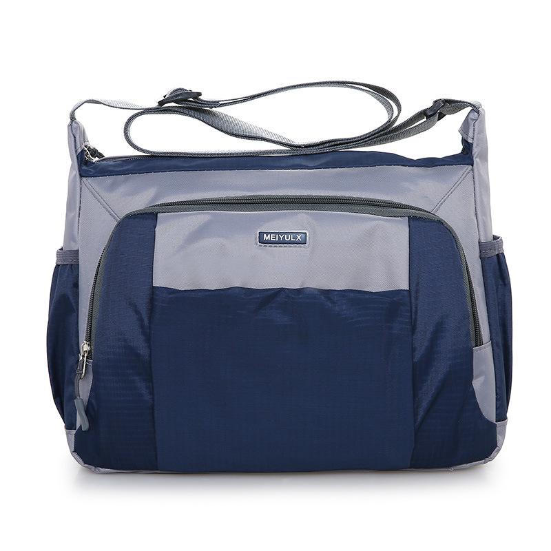 

Нейлоновая водонепроницаемая унисекс наплечная сумка, спортивная сумка, сумка через плечо 32*10*22см темно-синий