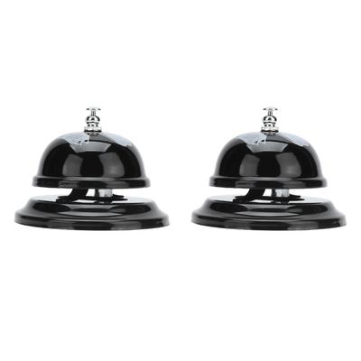 2 Pièces Cloche de Service Son Clair Exquis Forme Classique Polissage Brillant Base Antidérapante Cloche d'Appel pour