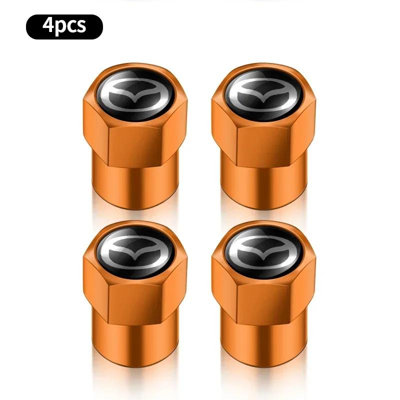 2025 Hot 4pcs Car Badges Wheel Tire Valve Caps Tyre Stem Covers Auto Accessories For Mazda CX5 CX30 CX3 CX7 2 3 Bk 6 Gg Gj 3 6 2