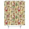 TU Christmas Shower Curtain Festive Holiday Decor Bathroom Set Waterproof Fabric Xmas Pattern Backdrop Holiday Home Decor Gift