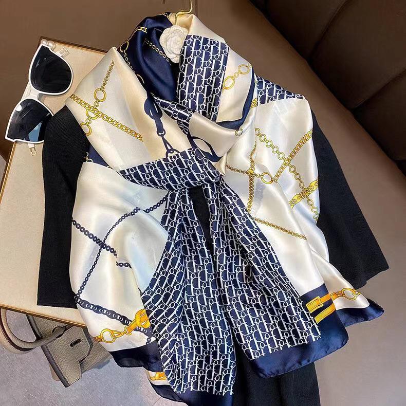 

Летний шелковый шарф премиум-класса - Длинная, модная шаль от солнца для женщин 90x180 cm