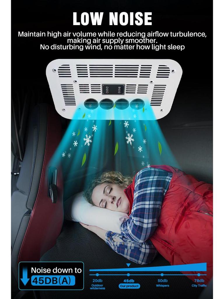 12V/24V Electric Scroll Car Air Conditioner for RVs, Trucks, and Food Trucks