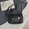 Jeansowa Haftowana Torba na Ramię Damska Torebka Miejska Torba Crossbody