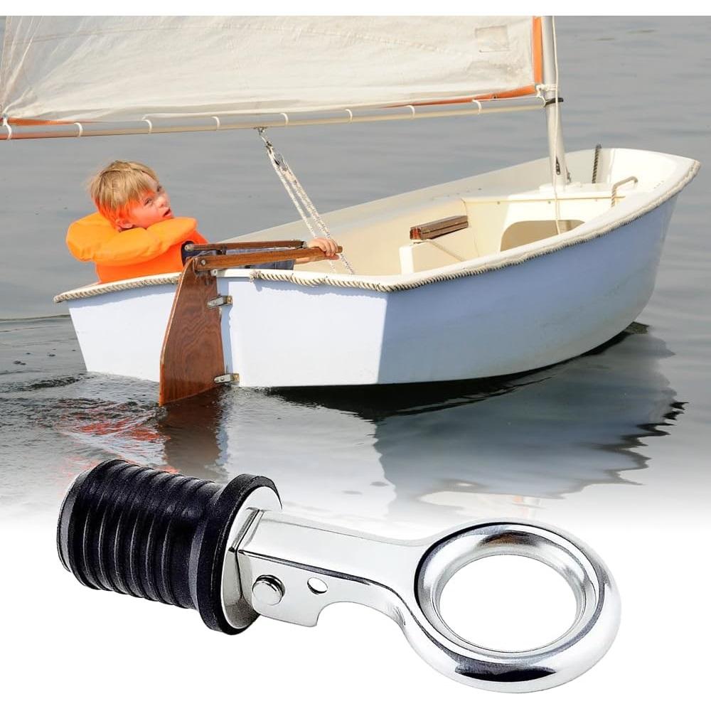 316 Stainless Steel Flip Style Drain Plug - Cam Lock Snap Tight Plug For Boat Hull, Livewell, Baitwell, Transom (Fits 1" & 1-1/4" Holes)