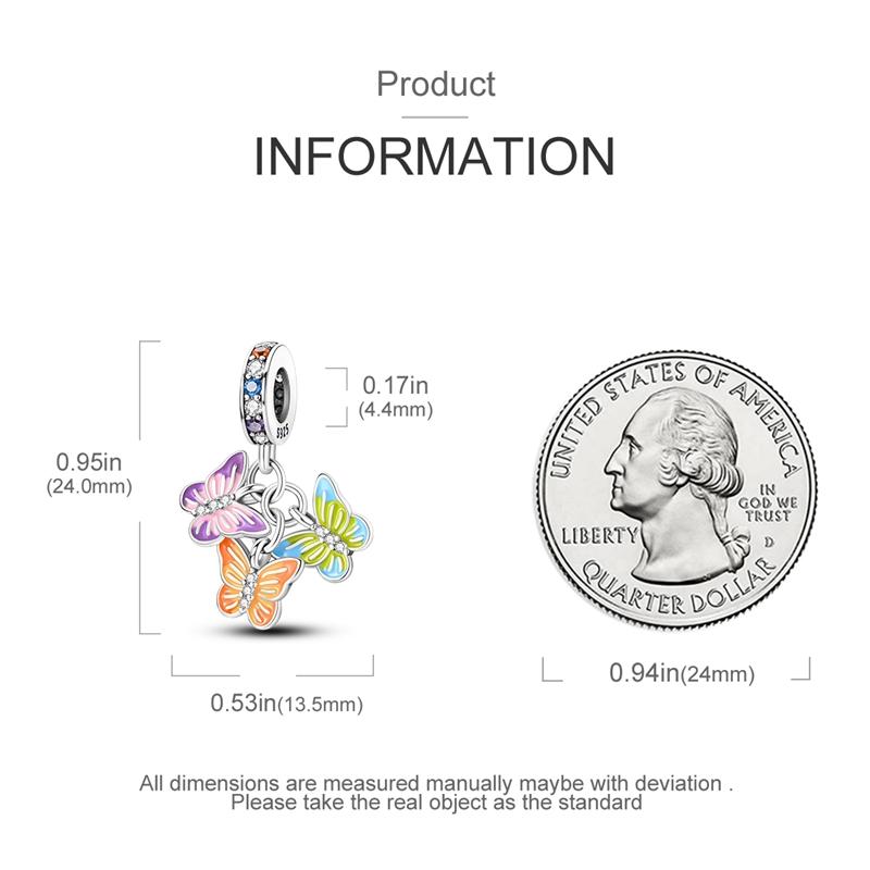 Charms Original Copper Colored Butterfly Tassel Pendant Beads Fit Bracelet Women Jewelry Diy Fine Gift Accessory