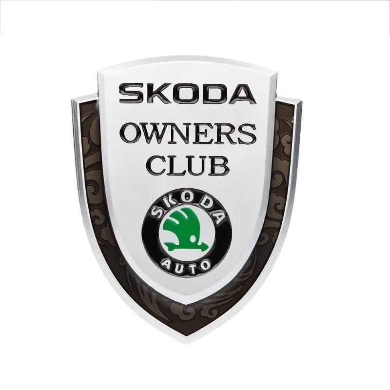 AAAAO1 Metal Car Rear Body Decals Side Emblem Badge for Skoda Fabia 1 RS Kodiaq Superb Rapid Octavia 2 A7 Tour Kamiq Yeti Decoration