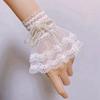 Sweet False Lace Cuffs Pearl Hand Sleeves Detachable Flared Sleeve Wristband Decorative Women Bride Wedding Accessories